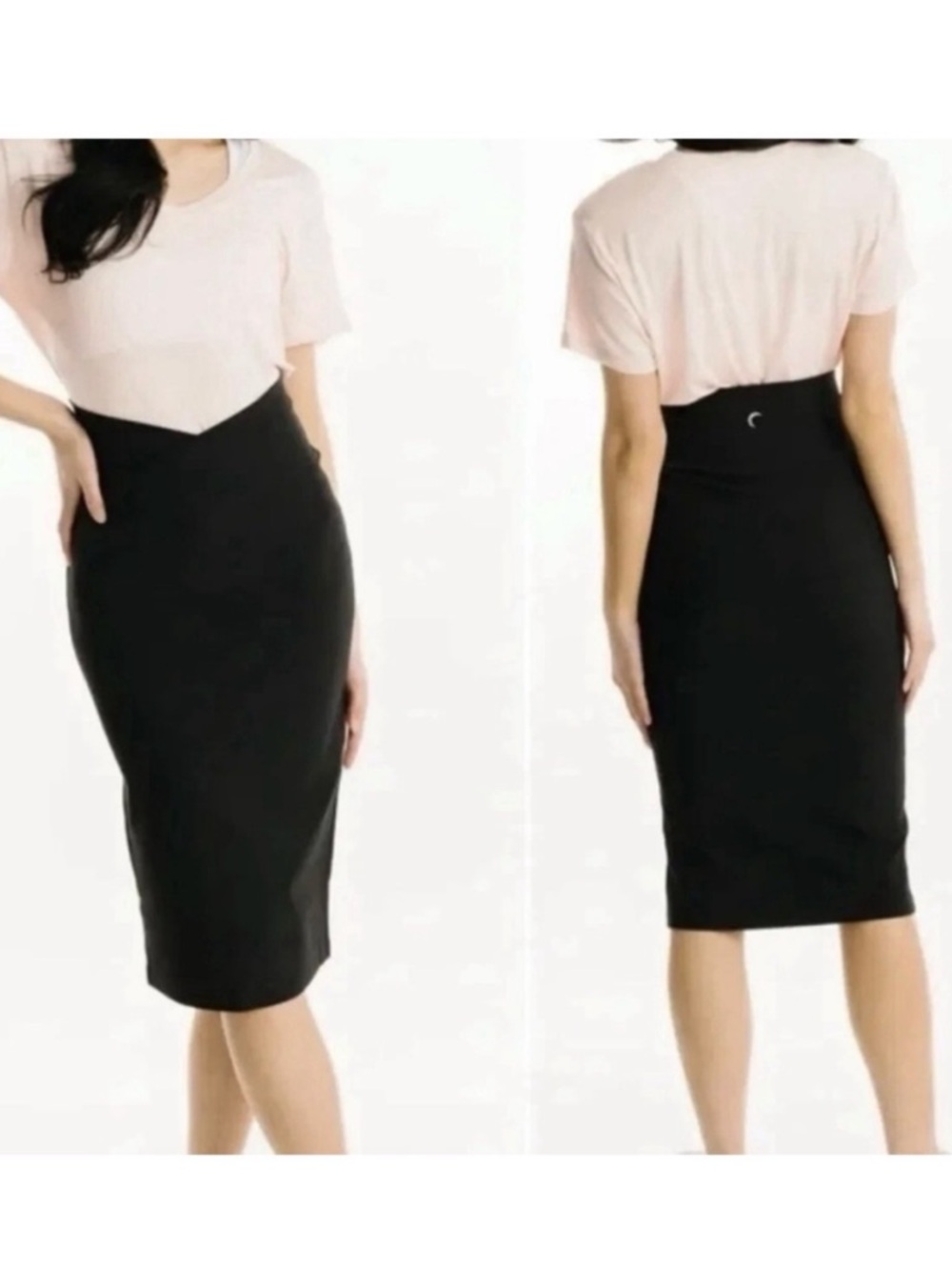 ZYIA Active Black Reve Crossover Ribbed Pencil Skirt Size XL
